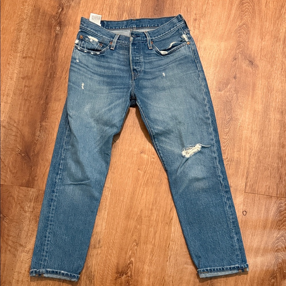 Levi's Distressed Blue Boyfriend Jeans